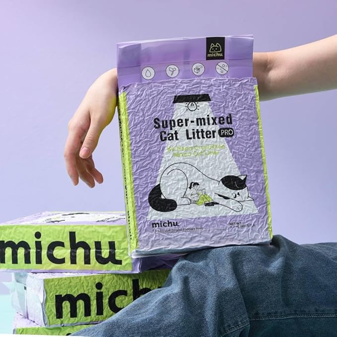 Michu Mixed Tofu Cat Litter, Heavy Duty Flushable Kitty Litter, 5.5Lb/88Oz Original 12 Pack