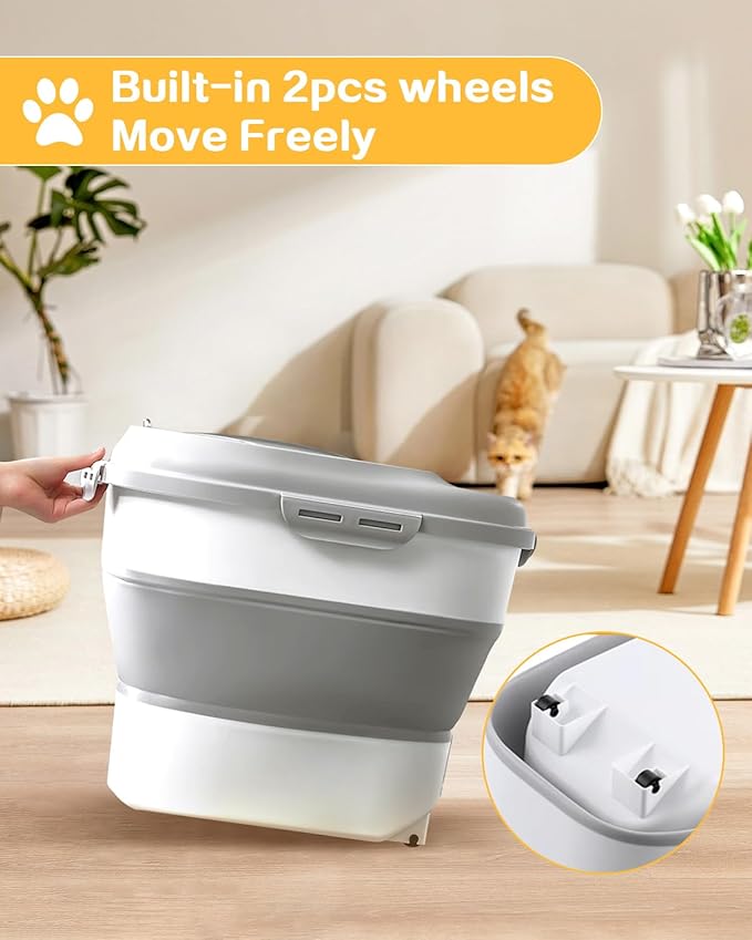 ANVS Dog Food Storage Container - Collapsible Dog Food Container with Airtight Lids, Scoop and 2.5L Small Pet Food Storage Container Dry Food For Dog, Cat and Other Pet Food