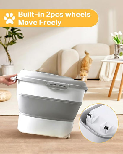 ANVS Dog Food Storage Container - Collapsible Dog Food Container with Airtight Lids, Scoop and 2.5L Small Pet Food Storage Container Dry Food For Dog, Cat and Other Pet Food