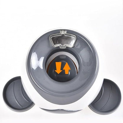 Feedless Training Device with 2 Tennis Balls, Automatic Pitching Snack Reward Machine, Small and Medium-Sized Dog Puzzle Toys, Indoor and Outdoor Dual-Purpose Ball Thrower