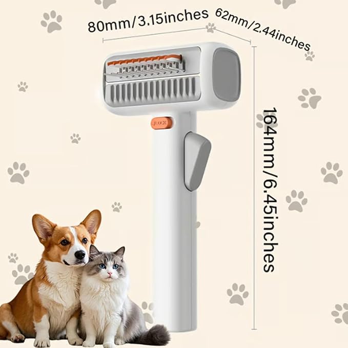 2-in-1 Pet Self-Detangling & Grooming Comb - Professional Deshedding Tool for Dogs & Cats - Gentle Undercoat Rake & Brush for Long or Short Hair, Removes Mats, Tangles & Loose Fur (2 PCS)