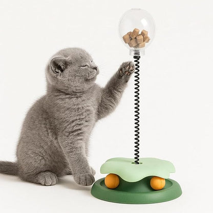 Interactive Cat Toy with Treat Dispenser – Keep Your Kitty Engaged & Rewarded! (Green)