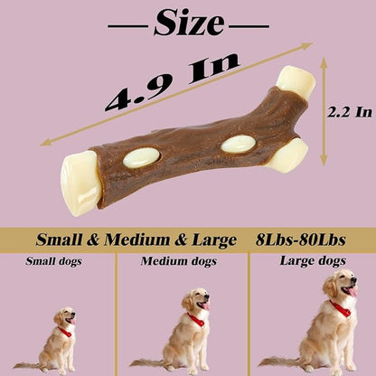 Dog Bones Chew Toys for Aggressive Chewers, 6 Pack Real Beef Flavor,Indestructible Dog Teething Chew Toys for Large/Medium/Small Puppies Breed,Tough Pet Toy with Durable Nylon
