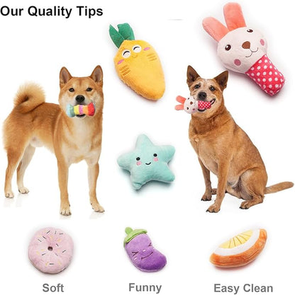 9 Pack Small Dogs Puppy Squeaky Dog Toys,Cute Variety Colors Designs to Bite Anytime, for Small Dogs