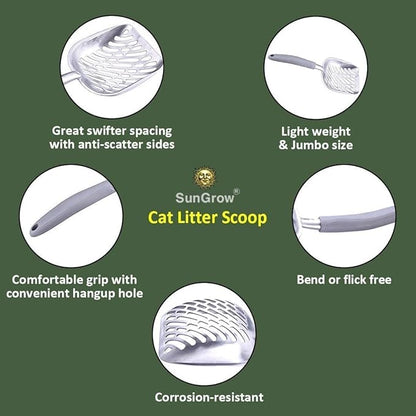 SunGrow Large Cat Litter Scoop, Life Transforming Cat Scooper, Reduces Hand Fatigue, Saves Clear Litter, Makes Scooping Faster and Easier, Pink, 1 pc