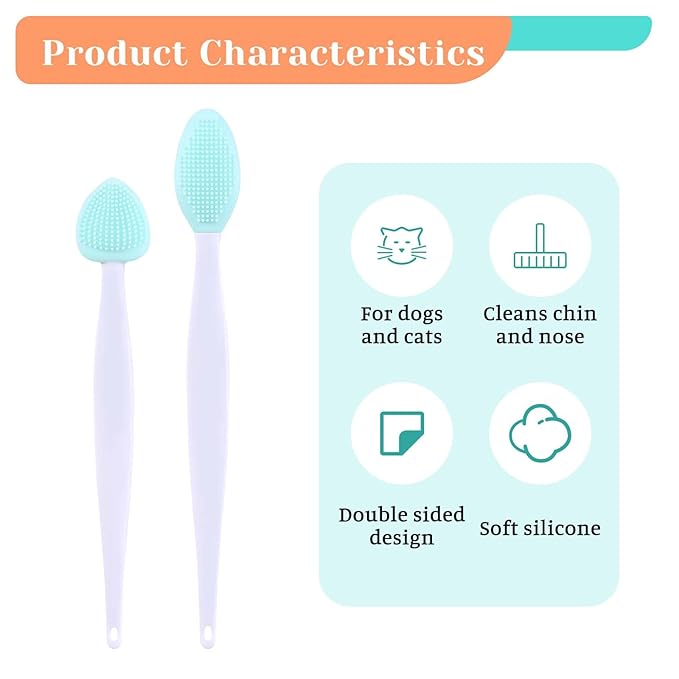 4Pcs Cat Acne Brush Set, Chin Treatment, Black Seed Exfoliating Brush, Dual Sided Silicone Brush for Chin Acne and Blackhead Exfoliation