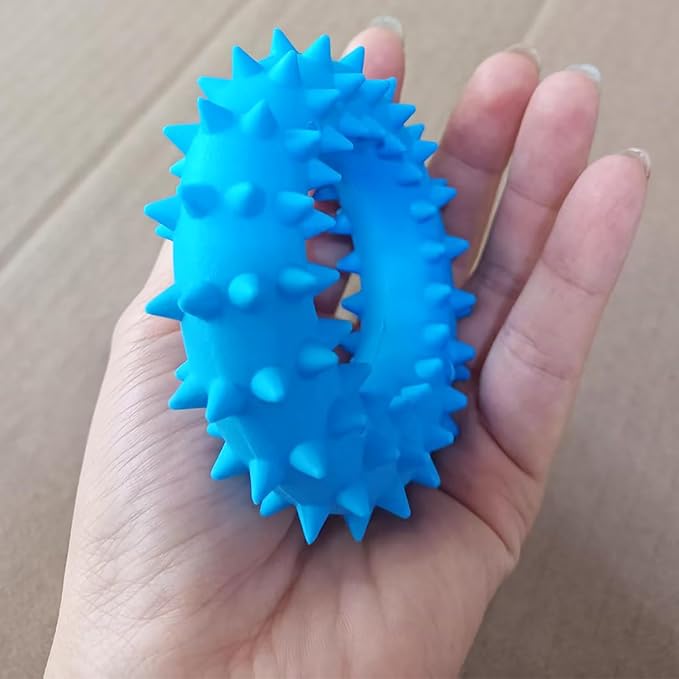 Sunglow Cotton Rope Weaving Dog Toy & Ring Toy Rubber,Cotton Rope Dog Chew Toys,Decompression and Tug Toy for Small Dogs Training Playing Teeth Cleaning (Four Packs)