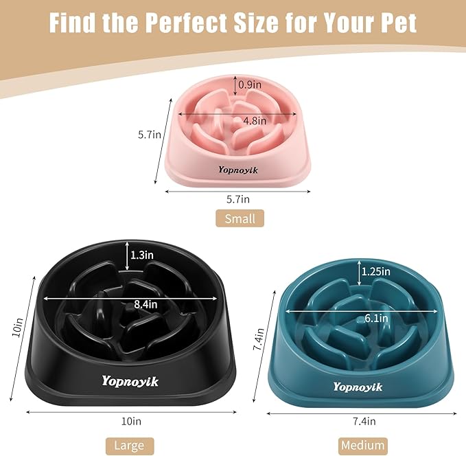 Slow Feeder Dog Bowls for Healthy Eating, Non-Slip and Anti-Choking Design, Reduces Bloating & Overeating for Large Dogs, Easy to Clean