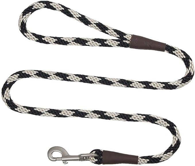 Mendota Pet Snap Leash - British-Style Braided Dog Lead, Made in The USA - Sandstone, 1/2 in x 6 ft - for Large Breeds