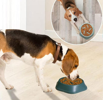 Slow Feeder Dog Bowl,Anti Gulping Healthy Eating Interactive Bloat Stop Fun Alternative Dog Slow Food Feeding Pet Bowl,