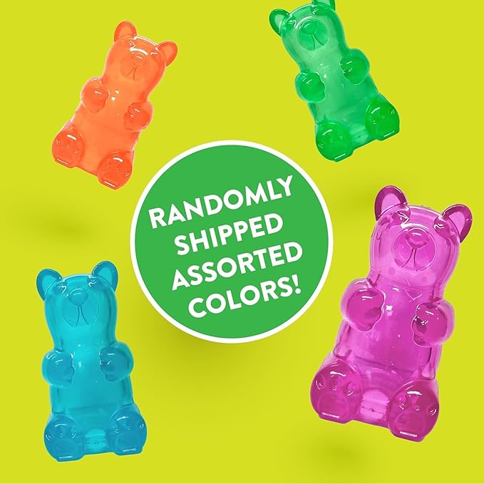 Spunky pup Spunky Bear Interactive Dog Toys with Treats Included - Treat-Holding Puzzle for Boredom & Stimulation - Peanut Butter Flavor - Dishwasher Safe - Assorted Neon Colors- Large