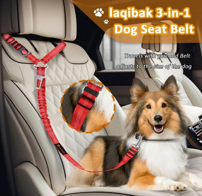 Laqibak Removable Dog Seat Belt Harness for Car, 3 in 1 Pet Seatbelt Leash - Image 2