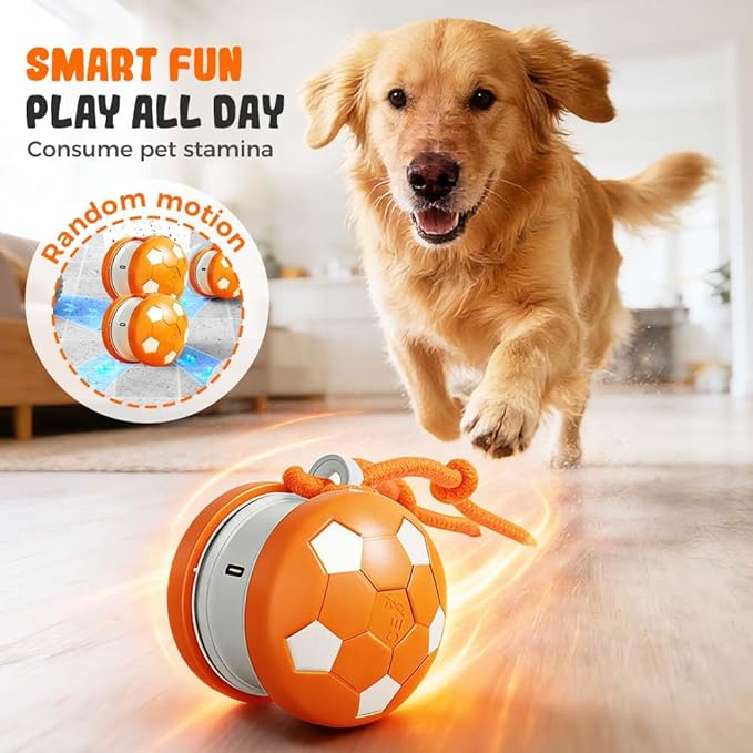 Interactive Dog Toys, Moving Interactive Dog Ball with Touch Activated, Automatic Rolling Ball Toys for Puppy/Medium Dogs, Squeaky Dogs Toy Active Rolling Wicked Balls for Daily Training (BLUE-3)