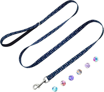 Dog Leash for Small Dogs, 5ft Dog Lead with Padded Handle, Soft Nylon Dog Leash for Walking, Deep Blue Shark