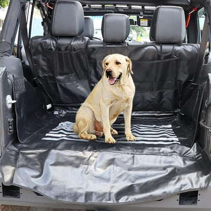 BESTAOO Dog Trunk Liner for Jeep, Heavy Duty Waterproof Oxford Cargo Protector for 2007-2026 Wrangler JK JL 4-Door, Nonslip Washable Pet Seat Cover & Anti-Scratch Liner (US Flag)