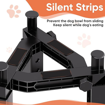XIAZ Dog Bowl Stand Elevated Food Water Bowl Holder for Large Medium Small Sized Dog, Heights&Width Adjustable, Non-Slip, Durable, Elevated Feeding Bowl Stand for All Dogs Bowls (Stand Only)