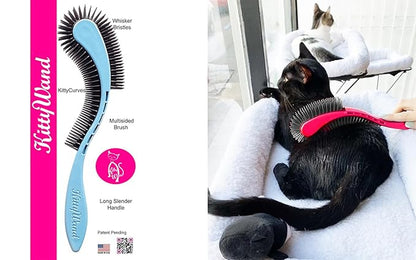 Cat Brush, Blue. Designed for Comfort, Created for Cats and Dogs. Ergonomic shape promotes stress free grooming. Great for long to short haired cats. Made in the USA.