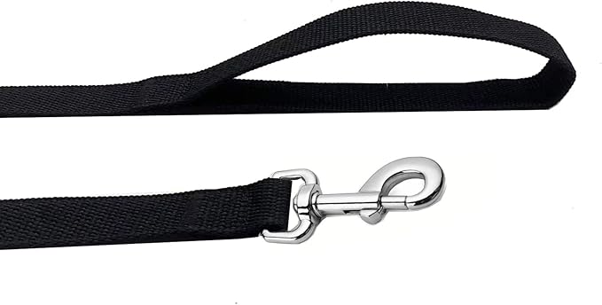 Strong Nylon Dog Leash, 5 FT Long Dog Leashes for Medium Large Dogs (5FT, Black)