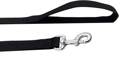 Strong Nylon Dog Leash, 4FT/ 5 FT/ 6FT Dog Leashes for Medium Large Dogs (4 FT, Black)