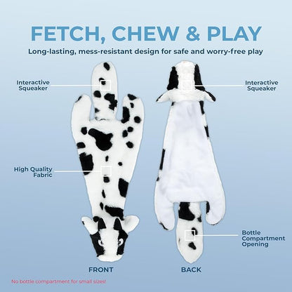 Best Pet Supplies Squeaky Dog Toys with Soft Durable Fabric for Small, Medium and Large Pets Interactive Toy for Indoor Play, Supports Active Biting and Play - Cow, Monkey, Medium