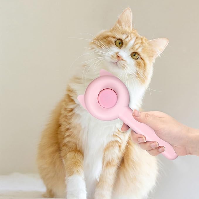 Cat Brush Hair, Cat Brushes for Indoor Cats Furminator Brush for Shedding for Long Haired Cats(Pink)