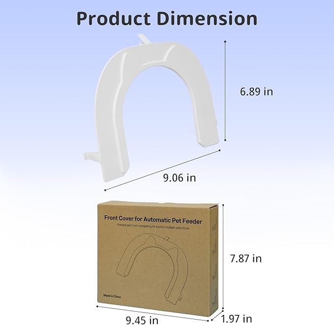 Front Cover for Automatic Microchip Cat Pet Feeder - Prevents Persistent Pet from Getting Food from The Front of The Feeder