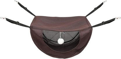 Milisten Small Animals Hanging Nest Cat Hammock Bed, Breathable Sandwich Mesh Material, Coffee Color, Size S, Machine Washable Pet Rest Hanging Bed for Indoor Cats and Kittens
