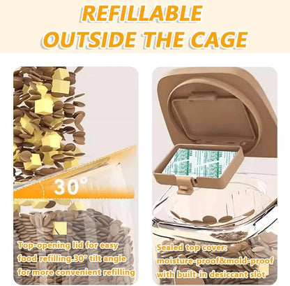 2-Pack Large-Capacity Hanging Automatic Pet Feeder & Water Dispenser - Refillable from Outside The Cage, 50oz/1500ml, for Small/Medium Dogs, Cats, Rabbits & Guinea Pigs