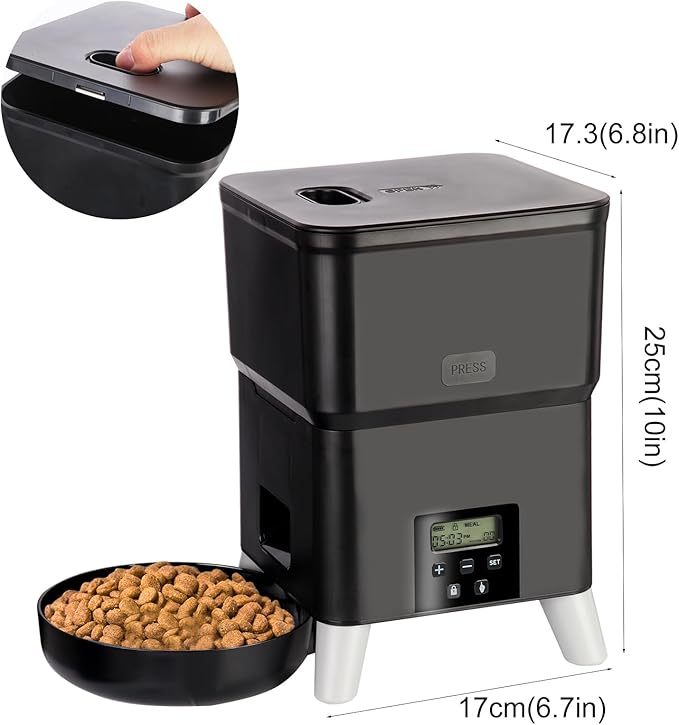 3L Automatic Cat Feeder with Heightened Pet Feeder Programmable Dog Feeder Suitable for Small and Medium Pet Feeders