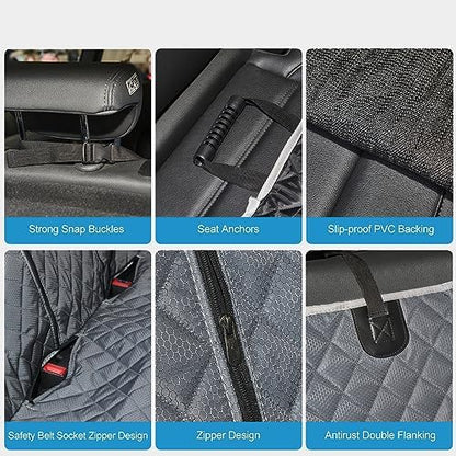 ANOSOSPECIAL Grey Dog Car Seat Cover for Back Seat X-Large,Non-Stick Fur,Pet-Friendly and Waterproof - Universal Fit Interior Protector for Auto, Van, SUV - Ideal for Kids and Pets (X-Large) - Image 4