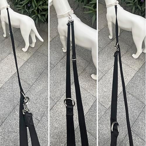 Multifunctional Double Ended Dog Leash,for Obedience Training Or Distance Work Easy to Use,Lightweight,Soft&Durable Convertible Hands Free,Crossbody,Over Shoulder(Black, 2M*2.5CM) - Image 5