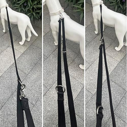 Multifunctional Double Ended Dog Leash,for Obedience Training Or Distance Work Easy to Use,Lightweight,Soft&Durable Convertible Hands Free,Crossbody,Over Shoulder(Black, 2M*2.5CM) - Image 5