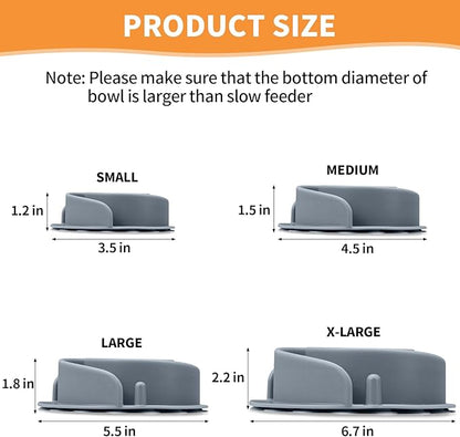 Slow Feeder Dog Bowls Insert, Animire Soft Silicone Slow Eating Dog Food Bowl for Small, Medium and Large Dogs, Compatible with Regular and Elevated Bowls