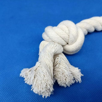 2-Pack Dog Rope Toys for Small & Medium Dogs – Durable 10" Cotton Chew Tug Toys with 2 Knots for Puppy Teething, Dental Cleaning, Boredom Relief, Indoor & Outdoor Play, White