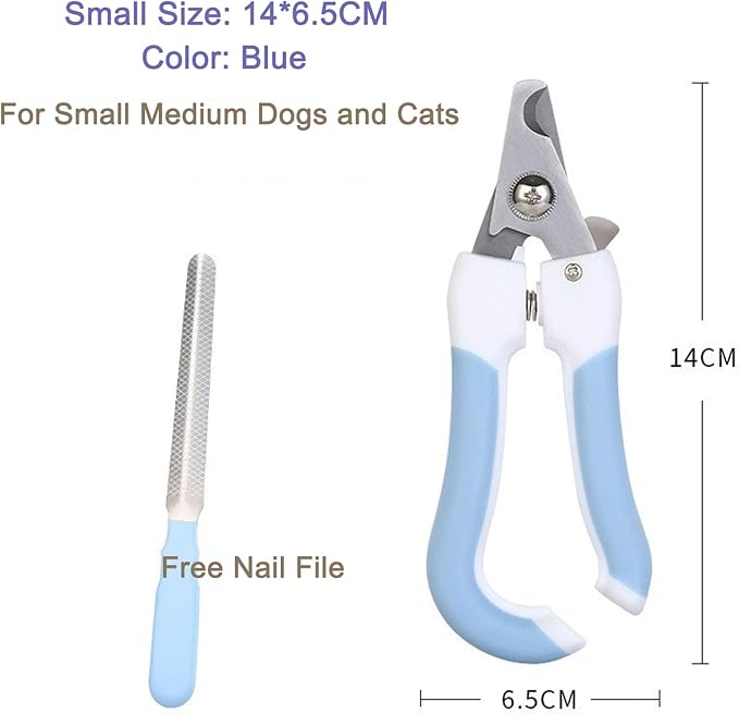Dog & Cat Nail Clippers and Trimmers-with Safety Guard to Avoid Overcutting, Free Nail File, Razor Sharp Blade-Professional Grooming Tool for Pets