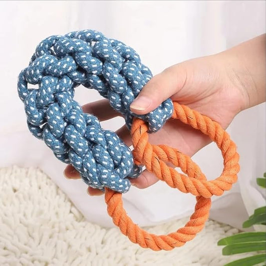Durable Rope Tug Toy for Dogs – Heavy-Duty Chew Toy with Double Rope Handles – Interactive Dog Toy for Aggressive Chewers & Tug-of-War Play