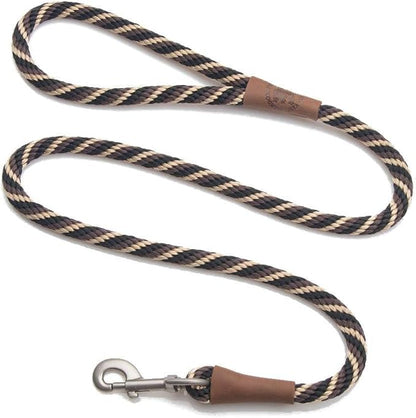Mendota Pet Snap Leash - British-Style Braided Dog Lead, Made in The USA - Mocha, 3/8 in x 4 ft - for Small/Medium Breeds