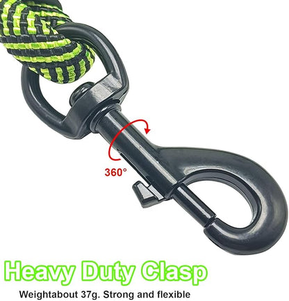 MayPaw Heavy Duty Rope Dog Leash, 6/8/10FT Nylon Pet Leash, Soft Padded Handle Thick Lead Leashes for Large Medium Dogs Walking Training Jogging (Green Black, 1/2" * 6')