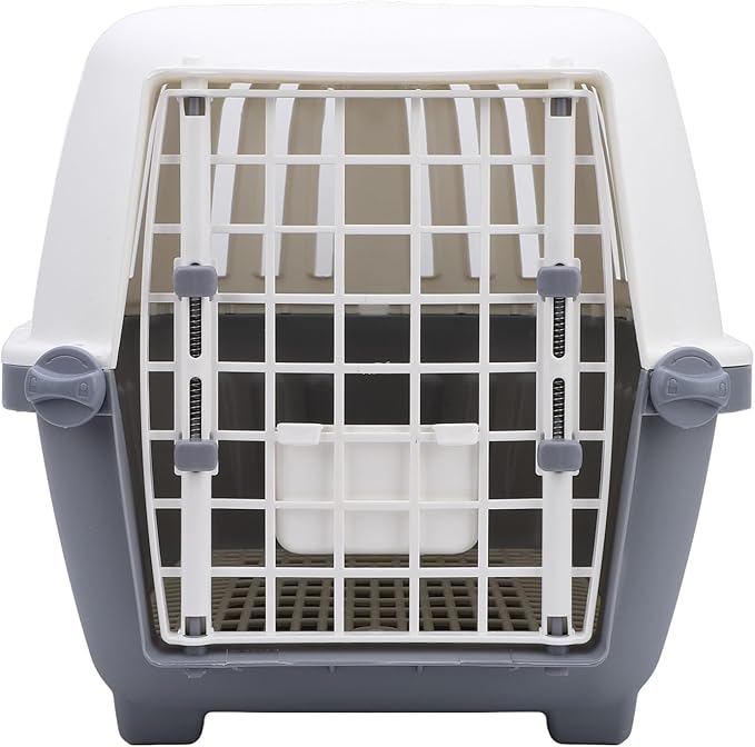 Dog Crate, Airline Approved Comfortable Breathable Lightweight Dog Carrier, Pet Carrier with Plastic Wire Door and Stay Dry Moat for Cats Dogs Rabbits