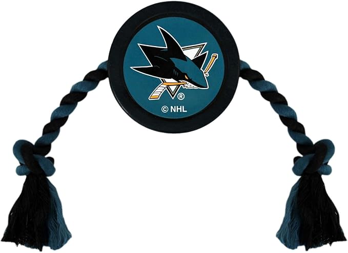 Pets First NHL SAN Jose Sharks Puck Toy for Dogs & Cats. Play Hockey with Your Pet with This Licensed Dog Tough Toy Reward!