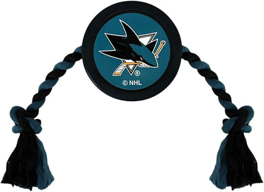 Pets First NHL SAN Jose Sharks Puck Toy for Dogs & Cats. Play Hockey with Your Pet with This Licensed Dog Tough Toy Reward!