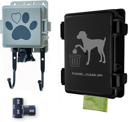 Dog Poop Bag Dispenser Outdoor or Indoor Wall Mount Doggy Waste Bag Holder Waterproof Pet Litter Bags Storage Dispenser, 2 Pcs Set, 2 Sizes