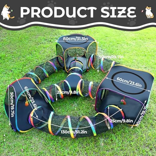 CypherX Outdoor Cat Enclosure, Portable Cat Tent with Tunnel Popup Catio - Image 2