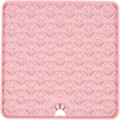 Pet Placemat, Silicone Slow Feeder Mat for Cats and Dogs - Lick Mat & Food Pad with Non-Slip Base for Mess-Free Eating, Stress Relief, and Portion Controlv(4)