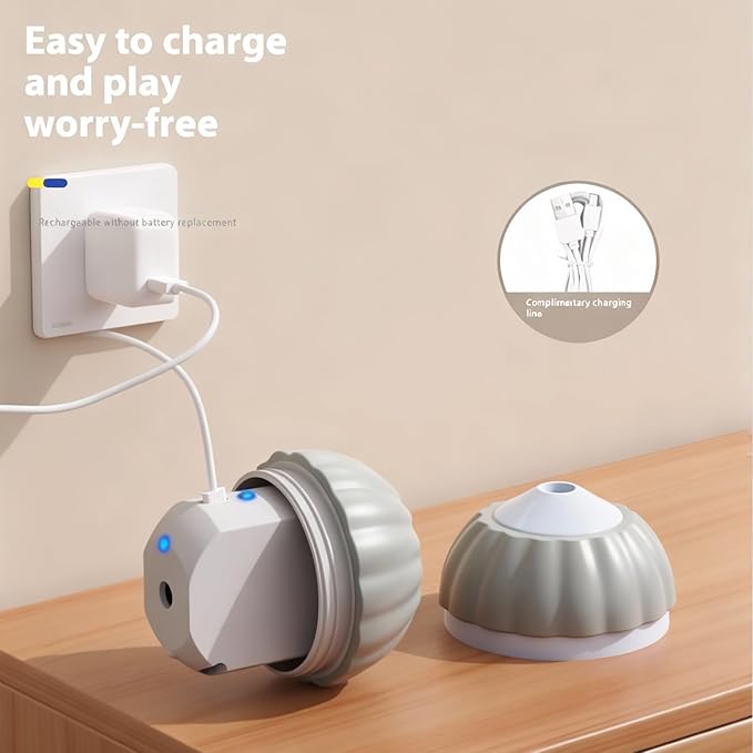 Interactive Cat Toys for Indoor Cats,Automatic Moving Kitten Toys,Cat Toys for Bored Indoor Adult Cats,Smart Rechargeable Cat Enrichment Toys for Cats to Keep Them Busy, Cat Balls Pet Toys