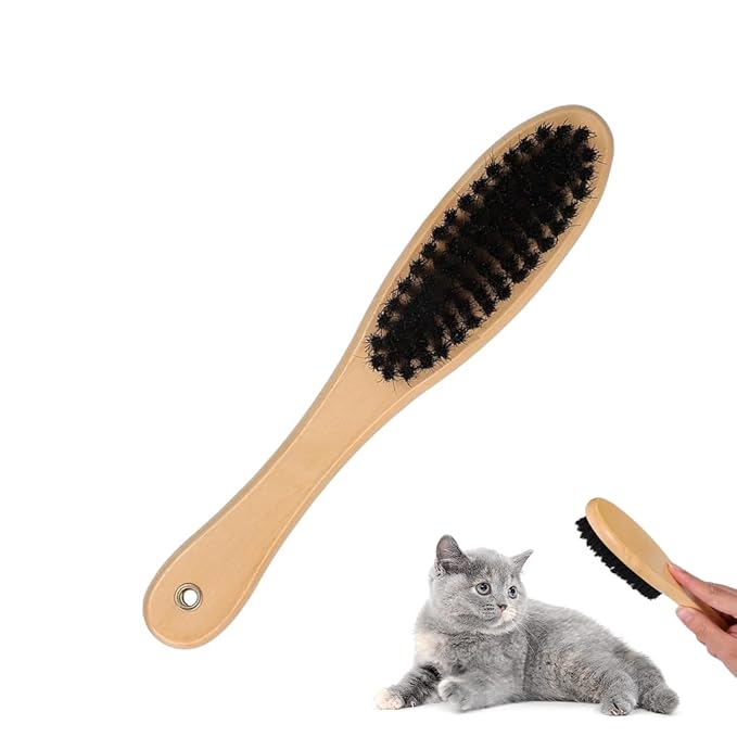 Cat Brush Professional Soft Bristle Cat Grooming Brush with Wooden Handle for Kitten Pet Grooming