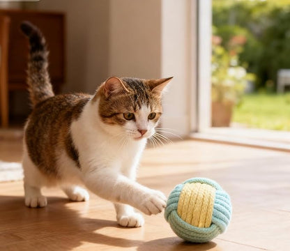 6Pcs Cat Ball Toy, Pet Chew Toy, Biting Ball for Cats, Cats Toys for Indoor, Interactive Cat Chew Toys for Kitty Kitten