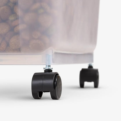 IRIS USA Dog Food Storage Container 58 lbs, Attachable Wheels, & Included Scoop, for Dog Cat Birds and other Pets, Food Storage Bin, Keep Fresh, Easy Mobility, BPA Free - Made in the USA, Dark Gray