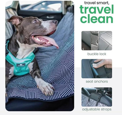 Molly Mutt 3-in-1 Back Seat Cover for Dogs, 100% Cotton Canvas Back Seat Hammock with Headrest Straps, Belt Slots, & Anchors, Non-Skid Cargo Area Cover, Machine Washable, No Harmful Chemicals, 56"x56"