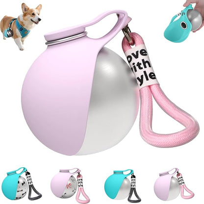 Dog Travel Water Bottle,2-in-1 Portable Dog Water Bottle with Foldable Silicone Bowl,Stainless Steel Bottle & Silicone Bowl,Compact Puppy Drinking Bottle,for Pets Outdoor Walking, Hiking, Travel (C)